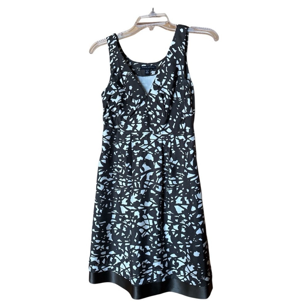 Banana Republic Silk Dress A Line 0P Wedding Guest Formal Pockets Abstract